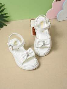 2026新款女童高跟凉鞋，厚底沙滩鞋，PU内里，舒适柔软，女童高跟鞋 - 白色 - 查看 1