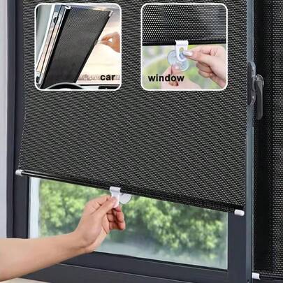 וילונות גלילה להאפלה, תריסים ונציאניים ניידים למרפסת, תריסים ונציאניים מובנים ללא קידוח, וילונות האפלה בצורת חלת דבש, אטומים