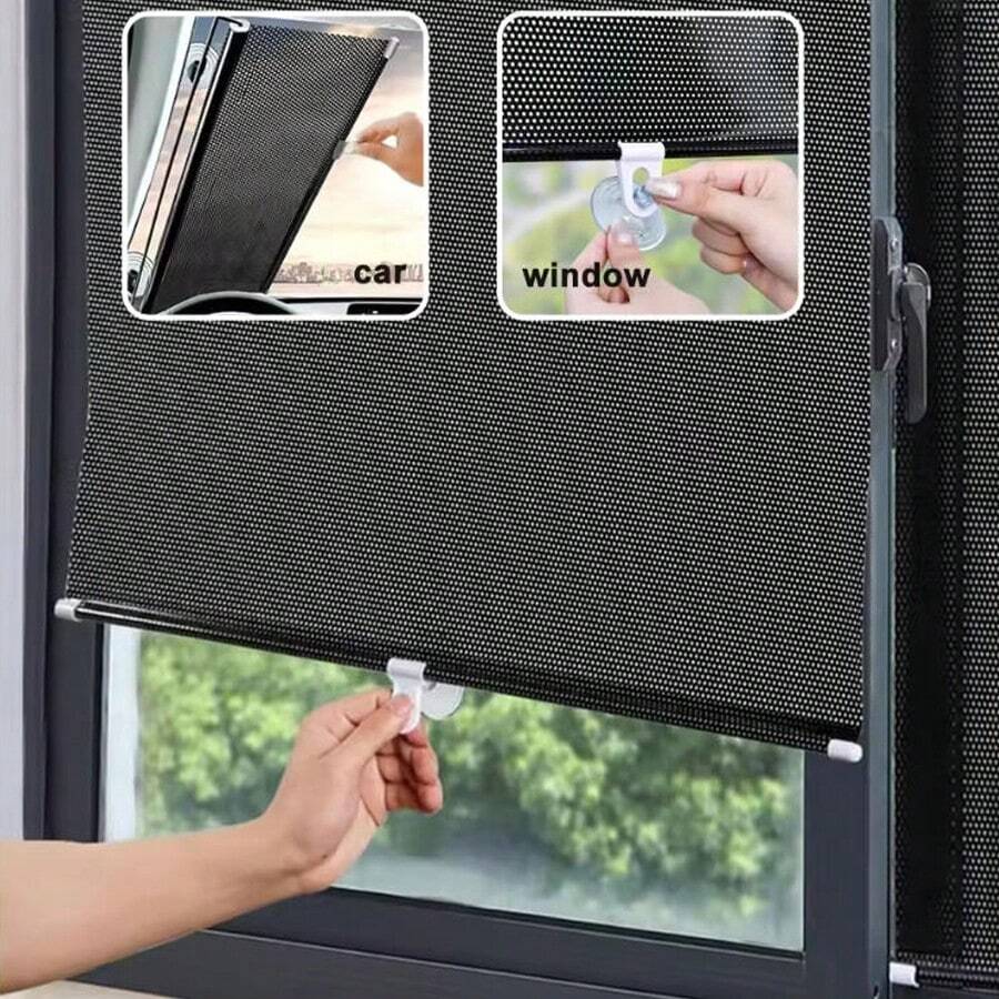 Blackout Roller Blinds, Movable Balcony Venetian Blinds, Built-In Venetian Blinds Without Drilling, Honeycomb Blackout Curtains, Opaque - A - View 1