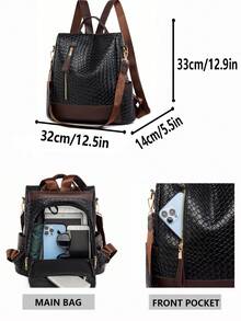 Ba lô nữ chống trộm cao cấp; Ba lô nữ bằng da thật mềm mại, kiểu dáng thường ngày, cá tính; Ba lô du lịch đa năng, dung tích lớn, có thể mở rộng; Túi xách học sinh đa dụng. - Nhiều màu - Xem 2