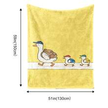 1pc Flannel Throw Blanket| Duck Animal Duck And Duckling Pattern 2D Printed Lightweight & Soft, All-Season Cozy Blanket For Sofa, Bed, Camping & Office| Machine Washable| Ideal Gift For Birthday, Christmas, Holiday| Available In Various Sizes - White - View 5