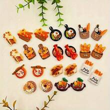 8pcs Creative Food Shaped Refrigerator Magnets - Realistic 3D Resin Kitchen Decor, Assorted Designs (Pizza, Sushi, Donut) - Oval Plastic Magnets, Suitable For Refrigerator, 14+ Years Old, Food Themed Magnets, Fun Design, Textured Surface, Detailed Craftsmanship - A - View 8