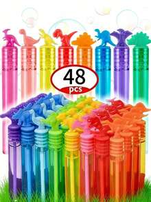12/24pcs Colorful Mini Bubble Wands, Transparent Bubble Blowers For Outdoor, Friends Gathering, Party Supplies, Small Gifts (Random Style & Color) (Empty Bottle, No Bubble Solution) - Multicolor - View 2