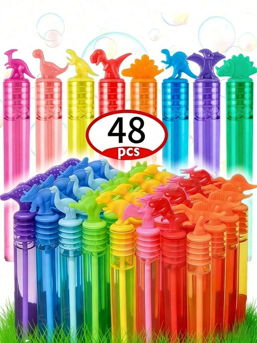 12/24pcs Colorful Mini Bubble Wands, Transparent Bubble Blowers For Outdoor, Friends Gathering, Party Supplies, Small Gifts (Random Style & Color) (Empty Bottle, No Bubble Solution)