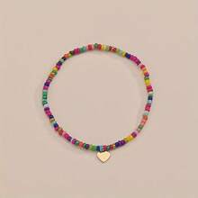 Bohemian Vacation Style Colorful Bead Heart Star Pendant Women'S Anklet - XY-838 - 查看 7