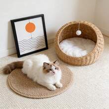 1pc Earthy Brown Pineapple Pattern Mat, Faux Jute Pineapple Texture Material, Suitable For Cat/Dog Beds, Crawling Mats, Sleeping Pads And Other Multipurpose Mats. Mat/Tablecloth/Soft & Comfortable, Spring/Summer New Item, Holiday Decor - Multicolor - View 11