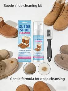 Suede Leather Cleaning Kit - Daily Suede, Nubuck, Snow Boots, Matte Shoes Cleaner & Stain Remover, Gentle Formula To Deeply Clean Without Damaging Fibers - Multicolor - View 2