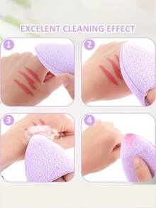 1套手套式洁面手套，卸妆手套，深层清洁泥面膜手套，海绵洗脸巾，可爱水滴洁面手套，海绵卸妆手套 - 顏色隨機 - 查看 5