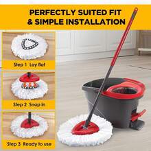 Mop Head Replacement For Ocedar Mop Heads Replacements, Spin Mop Refills With Premium Microfiber - Easy To Clean And Machine Washable, 6 Pack Replace Head - A - View 2