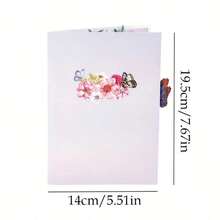 1pc 3D Pop-Up Floral & Butterfly Greeting Card, Suitable For Mother's Day, Birthday, Anniversary, Valentine's Day, Thanksgiving, Versatile Floral Theme Card For Any Recipient - A - View 3