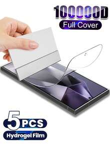 Bộ 5 miếng dán màn hình Hydrogel mềm, phủ toàn màn hình, tương thích với Samsung Galaxy S26 S25 Edge S24 S23 S22 S21 S20 Ultra Plus FE S10 Plus Note 20 10 Ultra Plus Note 9, tương thích với Samsung Galaxy A55 A35 A25 A15 A54 A34 A24 A14 A53 A52 S, (Không phải kính cường lực), Quà tặng sinh nhật, Quà tặng cho gia đình và bạn bè, Miếng dán màn hình điện thoại, Phụ kiện điện thoại, Chống nước, Chống sốc, Chống rơi, Chống trầy xước, Chống bám vân tay - 5 CÁI - Xem 18