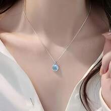 5pcs/Set Faux Shell & Butterfly Pendant Necklace Set For Women, Faux Moonstone Multi-Style Necklace, Elegant Luxury Casual Wear, Perfect Gift Combination - Silver - View 4