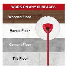 [3 Pack]Spin Mop Replace Head, EasyWrin Spin Mop Head Refill, Universal Microfiber Replacement Mop Heads, Machine Washable, Deep Cleaning And Easy-To-Replace(White) - A - 查看 4