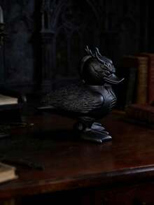 Nouvelle statue de canard gothique punk - Canard satanique à deux têtes et pics semblables à un dragon dans le style des années 80, idéal pour la décoration d'Halloween et les cadeaux uniques, convient à une utilisation intérieure/extérieure, personnalisable pour la peinture et le graffiti - 1PC - Voir 8