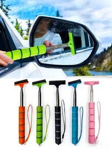 1pc Stainless Steel Retractable Windshield Wiper Blade, Glass Defogging And Water Stain Cleaning Car Wiper, Rearview Mirror Wiper - Multicolor - View 2