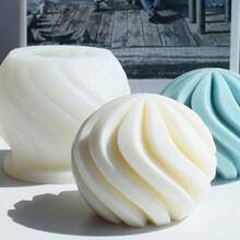 Geometric Spiral Ball DIY Handmade Fragrance Plaster Multifunctional Silicone Mold - White - View 2