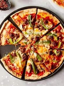 Set Of 3 Non-Stick Reinforced Pizza Pans For Small Pizzas, 26cm - Multicolor - Ver 4