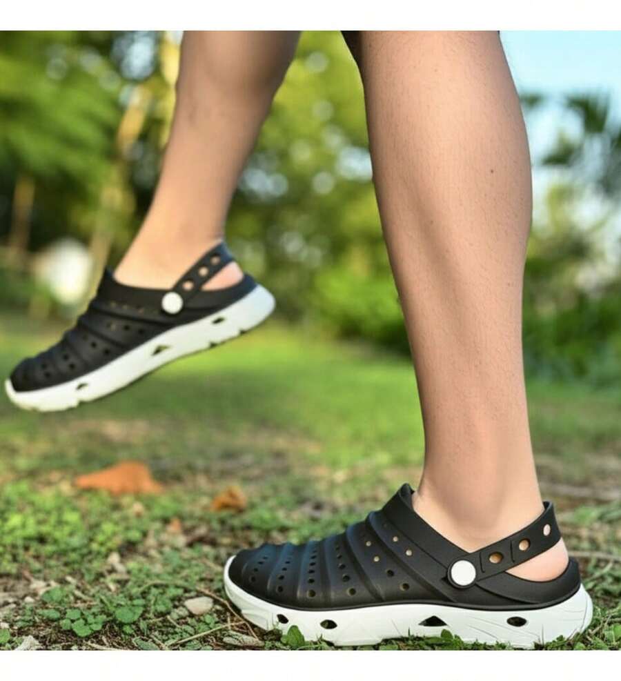 Babuche Clog Pesca Camping Proteção Chinelo Sandalia Unissex - Preto - Visão 1