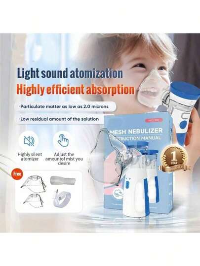 Nebulizador portátil portátil, máquina espaciadora de malla con accesorios para adultos y niños, atomizador eléctrico portátil para uso doméstico Viajes