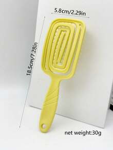 1pc Yellow Spiral Elastic Volumizing Hair Brush, Suitable For Wet & Dry Hair, Styling Comb - Yellow - View 9