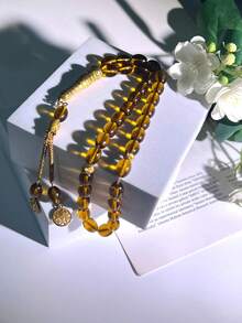 新款椭圆形33颗玻璃珠念珠，经典简约风格，中东斋月每日祈祷计数器 - 彩色 - 查看 8