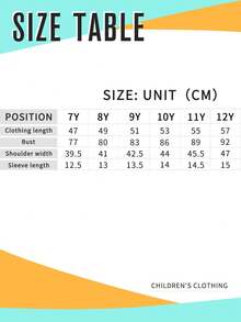 Blusa de manga corta holgada con estampado de dibujos animados para niña preadolescente - Blanco - Ver 8