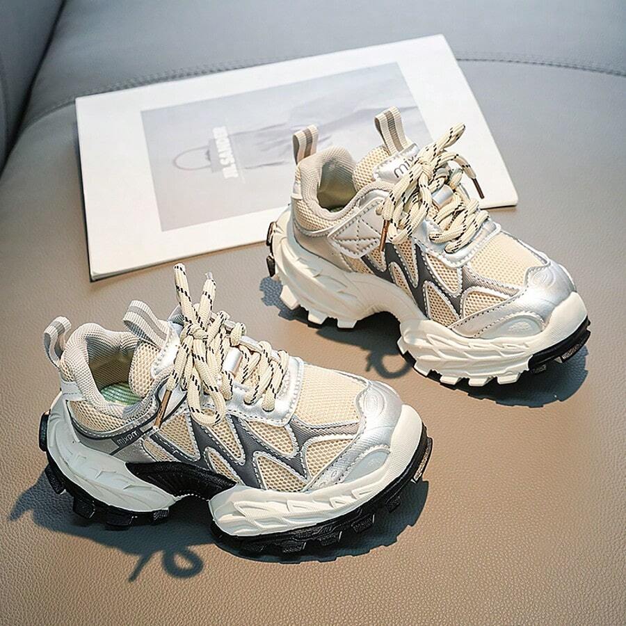 2026 Spring New Kids Cartoon Animal City Print Breathable Lightweight Casual Shoes For Boys And Girls - Beige - View 1