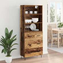 vidaXL Highboard mit Schubladen 2 pcs Altholz Holzwerkstoff - Gelb - Übersicht 4