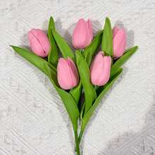 5支人造迷你郁金香，粉色、白色等多种颜色可选，小巧精致，适合家具装饰、花瓶填充、桌面摆件、客厅装饰，是母亲节、情人节、毕业典礼、复活节的理想礼物。 - 彩色 - 查看 9