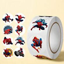 500pcs/Roll Marvel Spider-Man Inspirational Stickers, Cartoon Graffiti Creative Stickers, Holiday Gifts, High Adhesiveness, Waterproof And Wear-Resistant, Suitable For Personalizing Notebooks/Phones/Backpacks - Multicolor - View 8