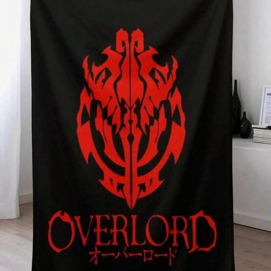 Manta de tiro del anime Overlord Ainz Ooal Gown, individual para sofá, delgada y grande - Negro - Ver 1