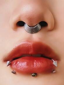 3件套16G铰链式鼻中隔环耳骨环低过敏性穿刺饰品 - 喇叭鼻環 - 查看 3