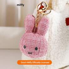 Creative Handmade-Style Miffy Rabbit Keychain - Chic Chanel-Inspired Pendant For Bags, Cute Plush Doll Ornament, Elegant Gift - Multicolor - View 9