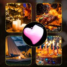 ACompatible For All Devices Heart-Shaped Lighter - Pink To White Gradient Cute Romantic Gift With Windproof Adjustable Flame, Compact & Durable Plastic Refillable (Fuel Not Included) - Love Gift For, Joke Novelty Lighter For / - 粉紅色心型打火機 - 查看 7