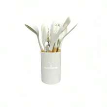 12pcs Silicone Kitchen Set, Non-Stick Cookware, Wooden Handle Spatula, Whisk, Cooking Utensils Accessories, Back To School Essential - Choose the Color - View 20