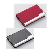 Portastarjetas de visita de gran capacidad, organizador de caja de PU, portátil para oficina, feria comercial, útiles escolares, de vuelta a la escuela - Tarjetero de cuero - Ver 44