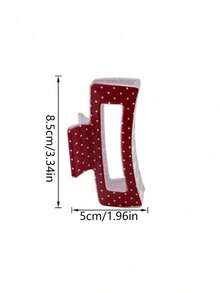 4pcs Elegant Square Hair Clips, Medium Size, Polka Dot Pattern, Plastic Material, Suitable For Daily And Party Use, Gift For Her, Casual ABS Plastic Fashion Hair Claws Women Hair Accessories Casual Claw Clip Elegant Hair Clutch - Multicolor - View 2