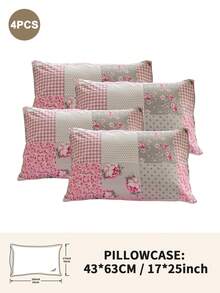 1pc/2pcs/4pcs Floral Print Pillowcase, Breathable Soft Comfortable, Envelope Closure Suitable For Bedroom Sofa Home Decor, Retro Style Bedroom Living Room Home Decor, Pillow Insert Not Included, Suitable For All Seasons - Multicolor - View 30