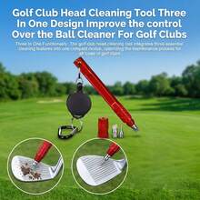 Golf Club Head Cleaning Tool Three In One Design Improve The Control Over The Ball Cleaner For Golf Clubs - Multicolor - View 10