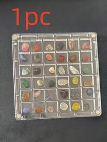 1pc 36-Slot Acrylic Transparent Shell Storage Box, Mini Stone Beach Specimen Display Case, Insect Collection Box, Women's Organizer Box, Travel Essential, Back To School Dorm Storage - Clear - View 8