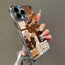 1 Stück, Schmetterlingskraut-Herzmuster, einfaches, stilvolles, quadratisches Handyhülle für iPhone 11/12/13/14/15/17/Air/Pro/Plus/Pro Max und Galaxy S22/S223/S84/S25/Ultra/FE/EDGE. Geeignet als Geschenk für Freunde oder Valentinstagsgeschenke. - Verschiedenfarbig - Übersicht 5