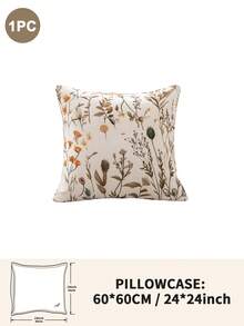 1pc/2pcs/4pcs Floral Print Pillowcase, Breathable Soft Comfortable, Envelope Closure Suitable For Bedroom Sofa Home Decor, Retro Style Bedroom Living Room Home Decor, Pillow Insert Not Included, Suitable For All Seasons - Multicolor - View 22