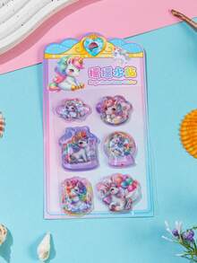 1pc 2026 New Cute Cartoon 3D Shaking Sticker | Phone Case Sticker/Notebook Sticker. Themes Include Unicorn, Lucky Unicorn And Adorable Animals. Suitable For DIY Decorative Crafts, DIY Glitter Stickers, DIY Phone Case Stickers And DIY Notebook Stickers. - Multicolor - View 7