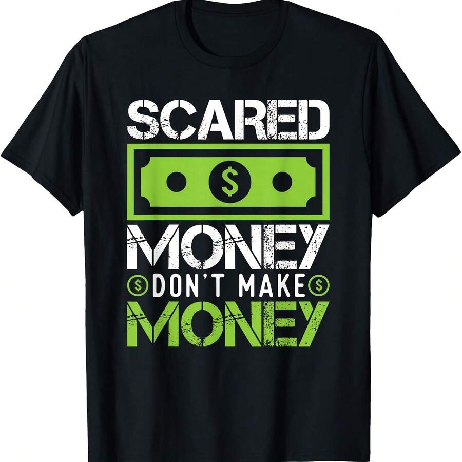 Camiseta gráfica de regalo para jefe con miedo de "No ganes mi dinero en efectivo" - Negro - Ver 1