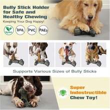 ClariVora Tree Stump Dog Puzzle Toy For Medium\/Large Dogs \U2013 Interactive Chew Toy With Frozen Treat Molds &Amp; Peanut Butter Grooves, Tree Trunk Bully Stick Holder For Dogs, Fits Various Bully Sticks - MàuF - Xem 6