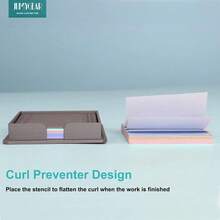 Sticky Notes Dispenser With Stencil & Drawing Template, Memo Pad Organizer For Office & Home Use - Default - View 4