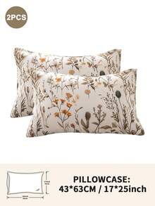 1pc/2pcs/4pcs Floral Print Pillowcase, Breathable Soft Comfortable, Envelope Closure Suitable For Bedroom Sofa Home Decor, Retro Style Bedroom Living Room Home Decor, Pillow Insert Not Included, Suitable For All Seasons - Multicolor - View 12
