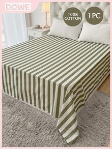 1件装100%纯棉床单，条纹水洗棉，天然质感，柔软舒适，男女通用宿舍床上用品，学校宿舍用品，简约卧室装饰 - 彩色 - 查看 1