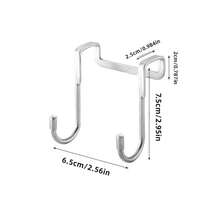 Ganchos de puerta en forma de S doble de acero inoxidable, fáciles de instalar, ganchos de puerta de estilo moderno de metal, adecuados para almacenamiento en la cocina y el baño - Plateado - Ver 7