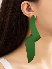 1 par de pendientes colgantes geométricos hechos a mano, adecuados para el uso diario y fiestas de las mujeres - Pendientes trenzados grandes - Ver 5